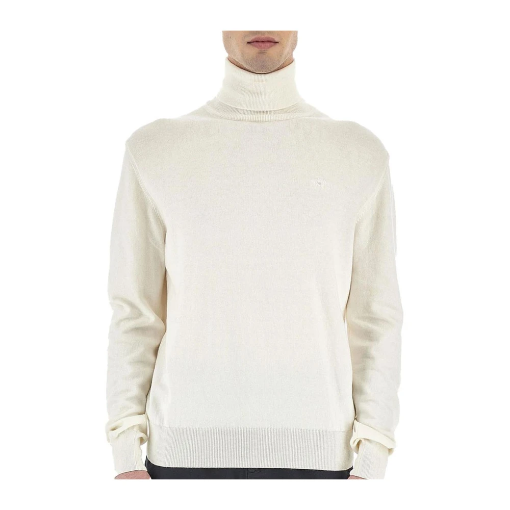 LA MARTINA Logo Geborduurde Katoenen Turtleneck Sweater White Heren