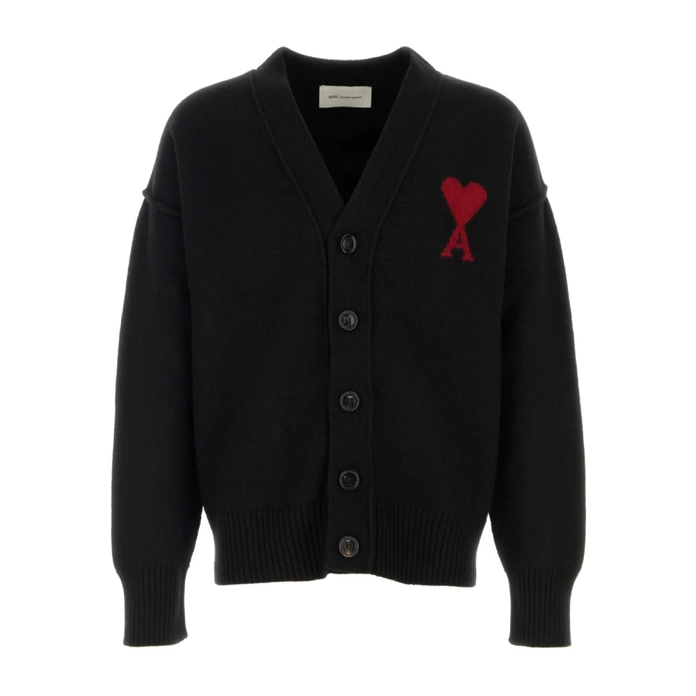 Ami Paris Donna Nero Cardigan Con Dettaglio A Contrasto - Immagine 4