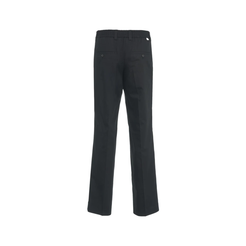 Paolo Pecora Zwarte Chino met Elastische Tailleband Black Heren