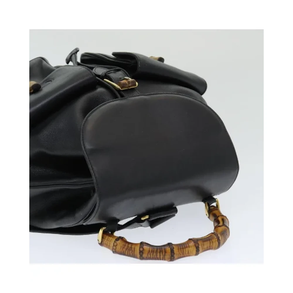 Gucci Vintage Pre-owned Leather backpacks Black Dames