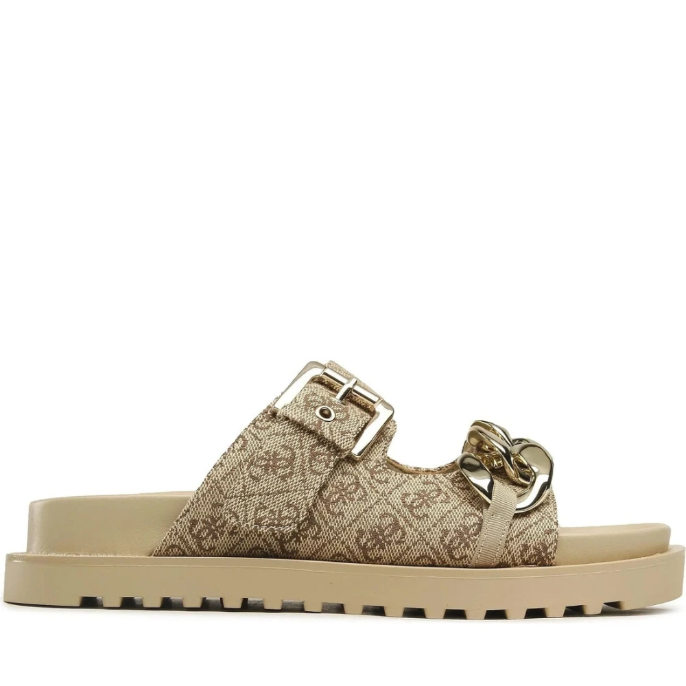 Guess Women's Beige Sliders, 6 Uk, Fatema Slippers