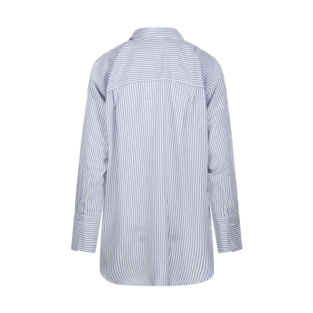 Victoria Beckham Wrap Tuck Detail Blouse Blue Dames