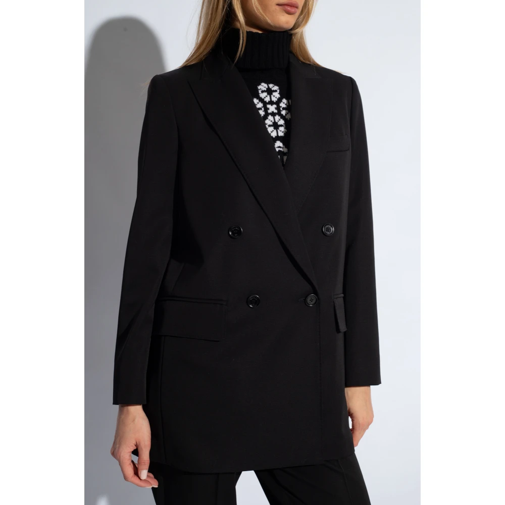 Max Mara Levico dubbelrijige blazer Black Dames