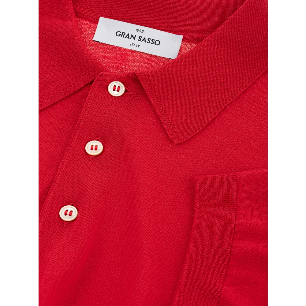 Gran Sasso Rode Katoenen Poloshirt Red Heren