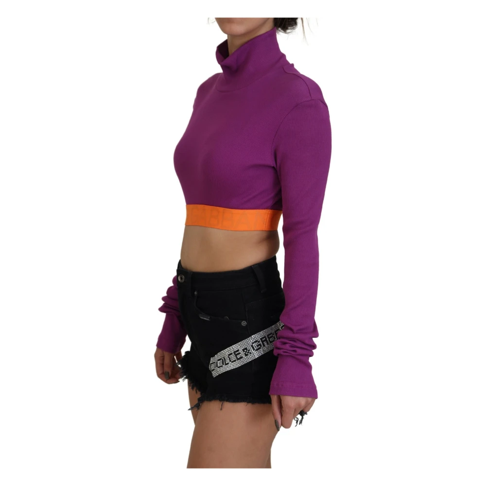 Dolce & Gabbana Luxe Paarse Turtleneck Sweater Purple Dames