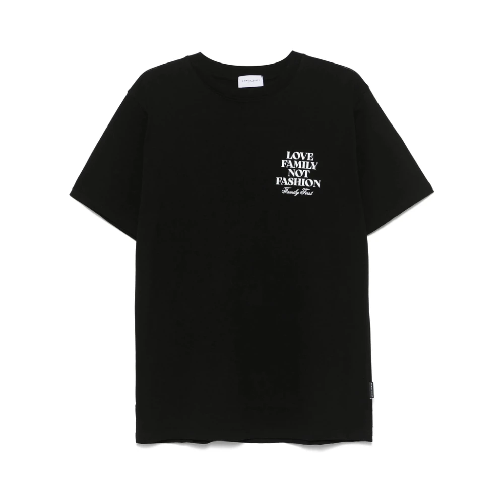Family First Zwart Logo Print T-shirt Black Heren