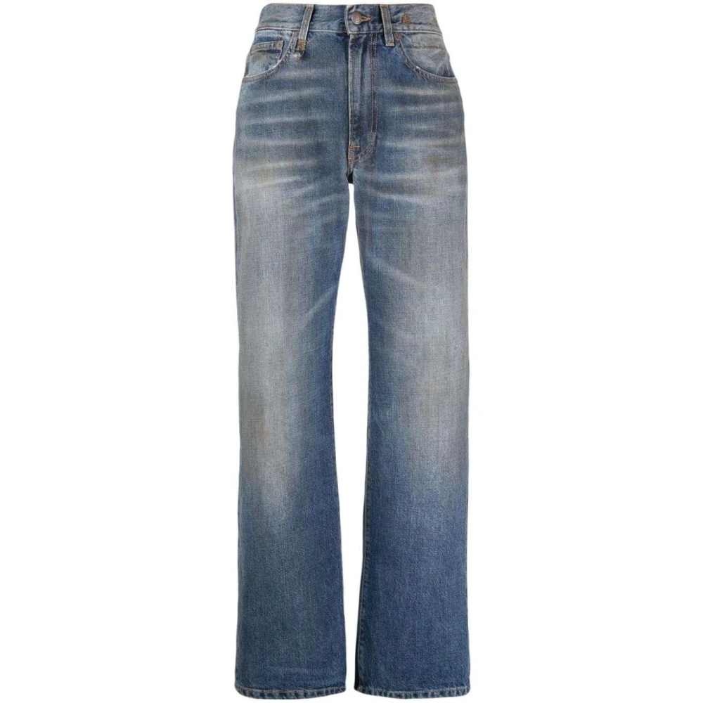 R13 Steel Blue Straight-Leg Jeans Blue Dames