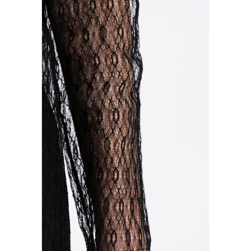 Dolce & Gabbana Kanten top met opstaande kraag Black Dames