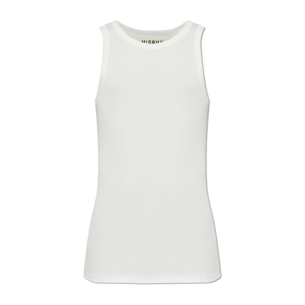 Misbhv Herr Vit Toppar M, Bomull, Ribbad Top