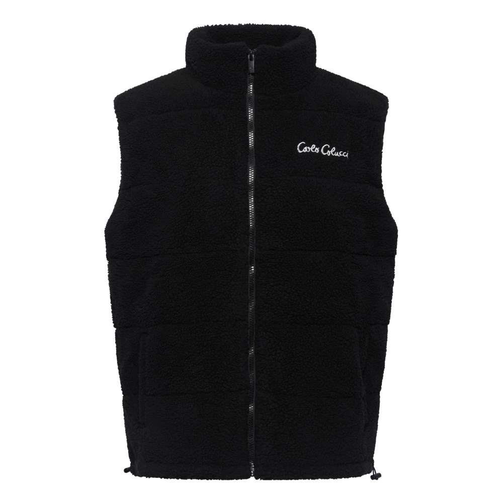 Carlo colucci Teddy Vest Stijlvol Comfortabel Laagjesstuk Black Heren