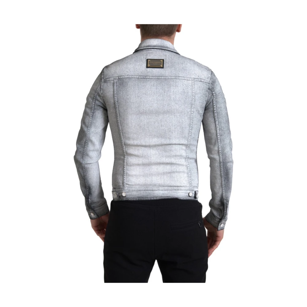 Dolce & Gabbana Elegante grijze denimjack Gray Heren