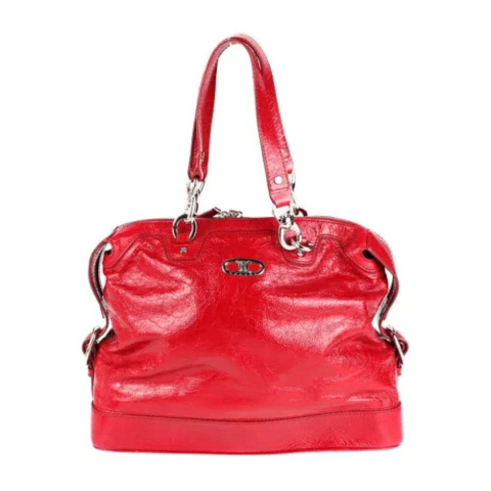 Celine Vintage Pre-owned Leather totes Red Dames