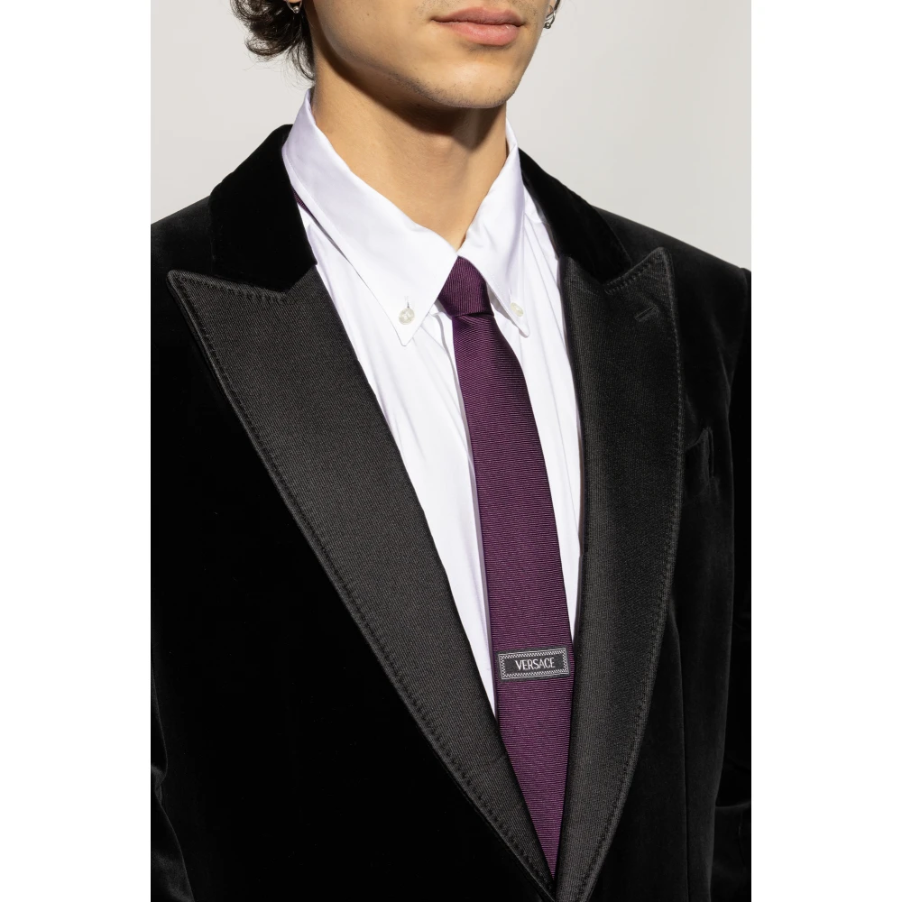 Versace Zijden stropdas Purple Heren