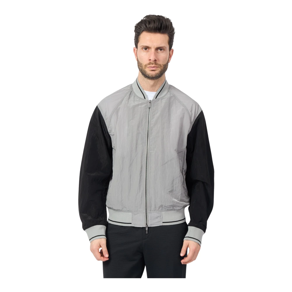 Armani Exchange Men's Grey Coats With Fullzip Closure