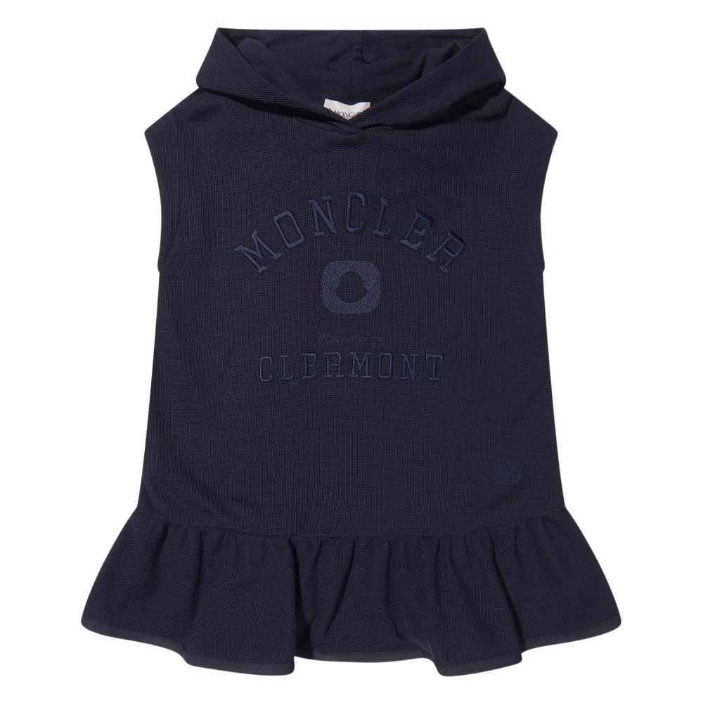 Moncler Girls Blue Dresses,, Sleeveless Hooded Dress Size 10 Y