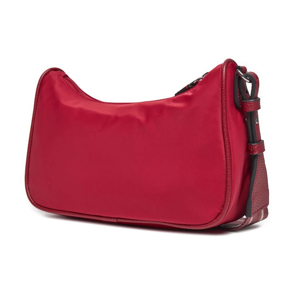 Emporio Armani Nylon Adelaar Plaque Rits Schoudertas Red Dames