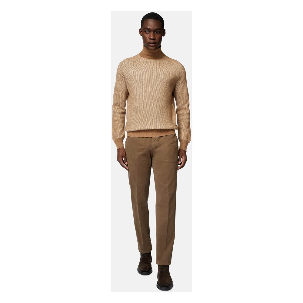 Boggi Milano Stretch Katoenen Broek Brown Heren