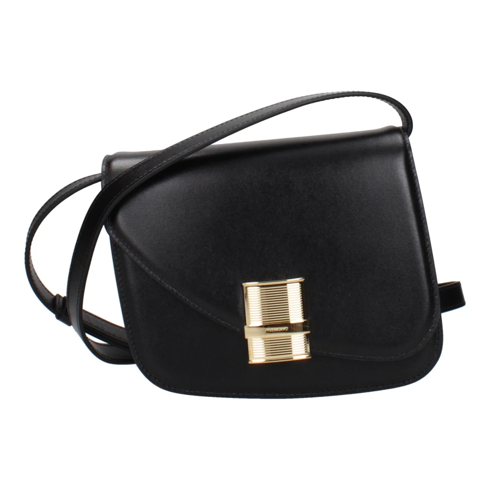 Ferragamo Women's Black Cross Body Bags, One Size, Salvatore Leather Crossbody Bag