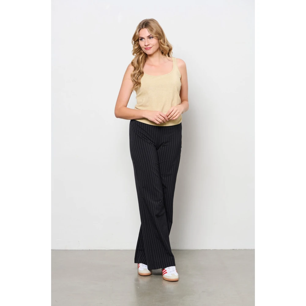 &Co Woman Wijde Broek Zomerse Stijl Black Dames