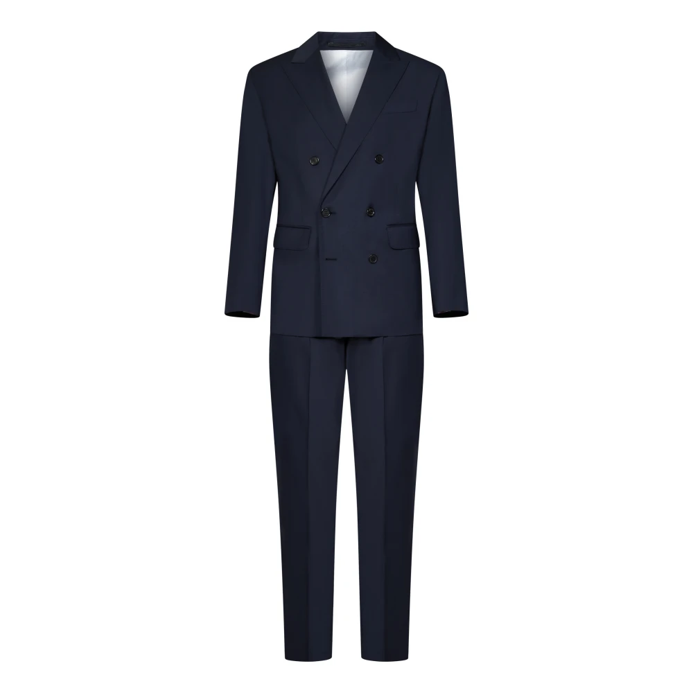 Dsquared2 Double Breasted Suits Blue Heren