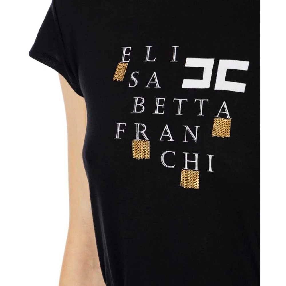 Elisabetta Franchi T-Shirts Black Dames