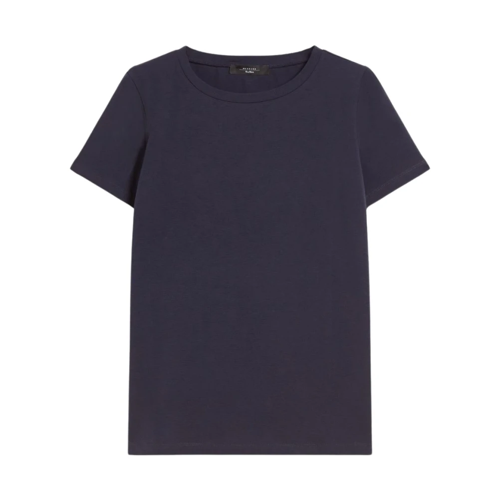 Max Mara Weekend Klassieke Crewneck T-shirt met Butterfly Logo Blue Dames