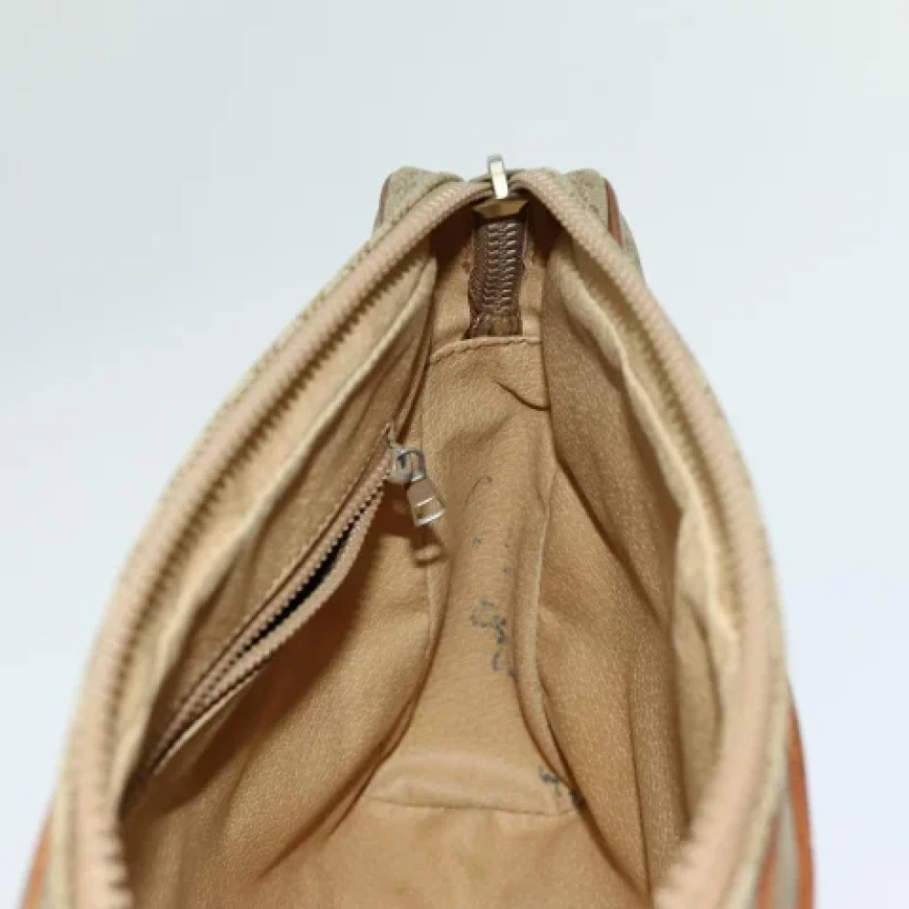 Celine Vintage Pre-owned Canvas clutches Beige Dames