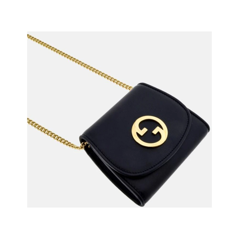 Gucci Blondie Chain Wallet Black Dames