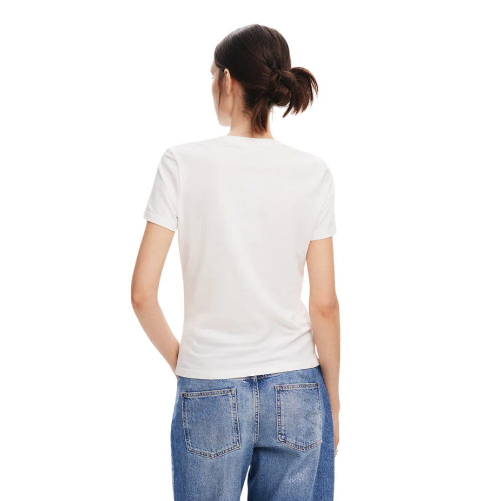 Desigual Korte Mouw T-shirt White Dames