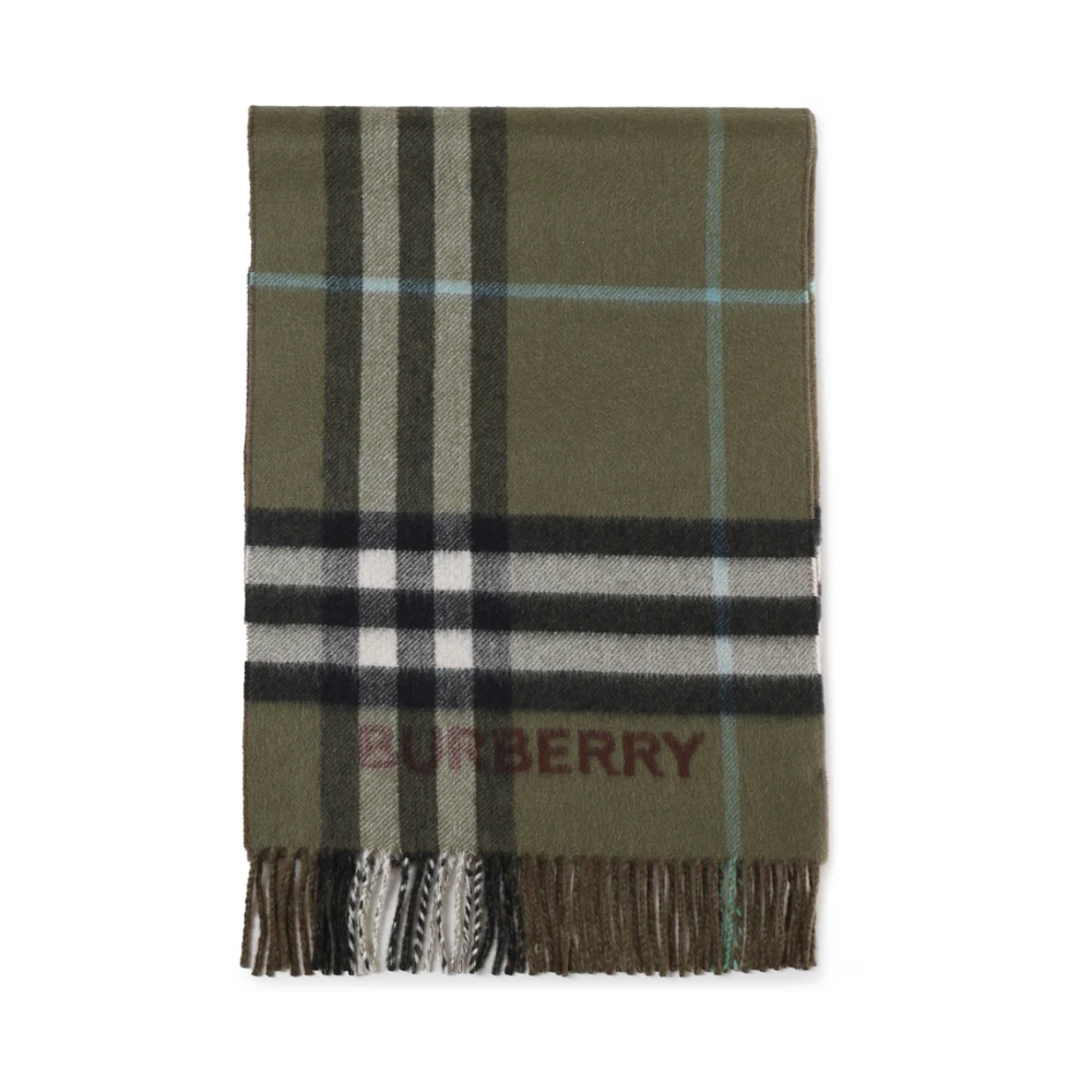 Burberry Groene Cashmere Check Sjaal Multicolor Heren