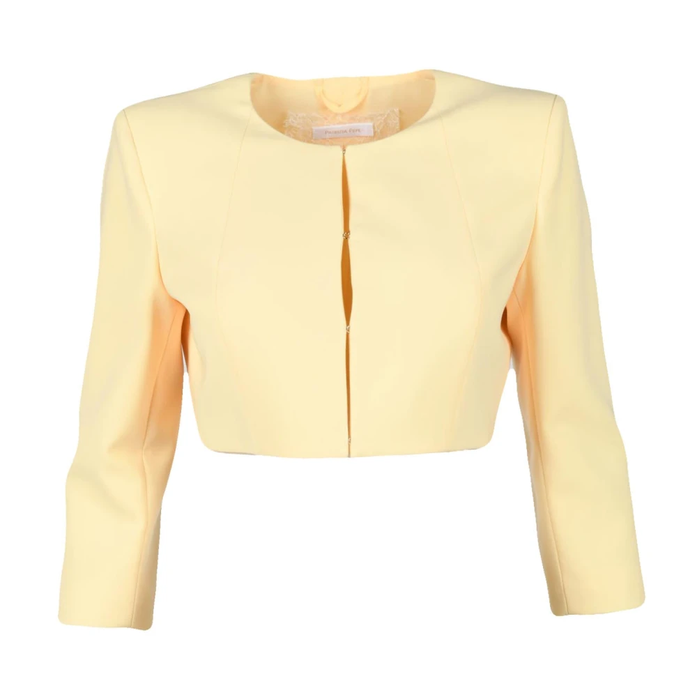 Patrizia Pepe Elegant Blazer med Polyester och Elastan Yellow, Dam