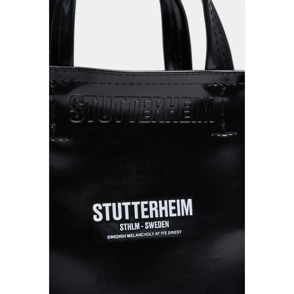 Stutterheim Mini Waterdichte Handtas met Metalen Rits Black Dames
