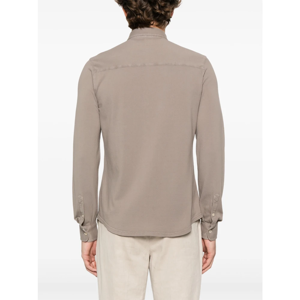 Fedeli Italiaans katoenen overhemd Beige Heren