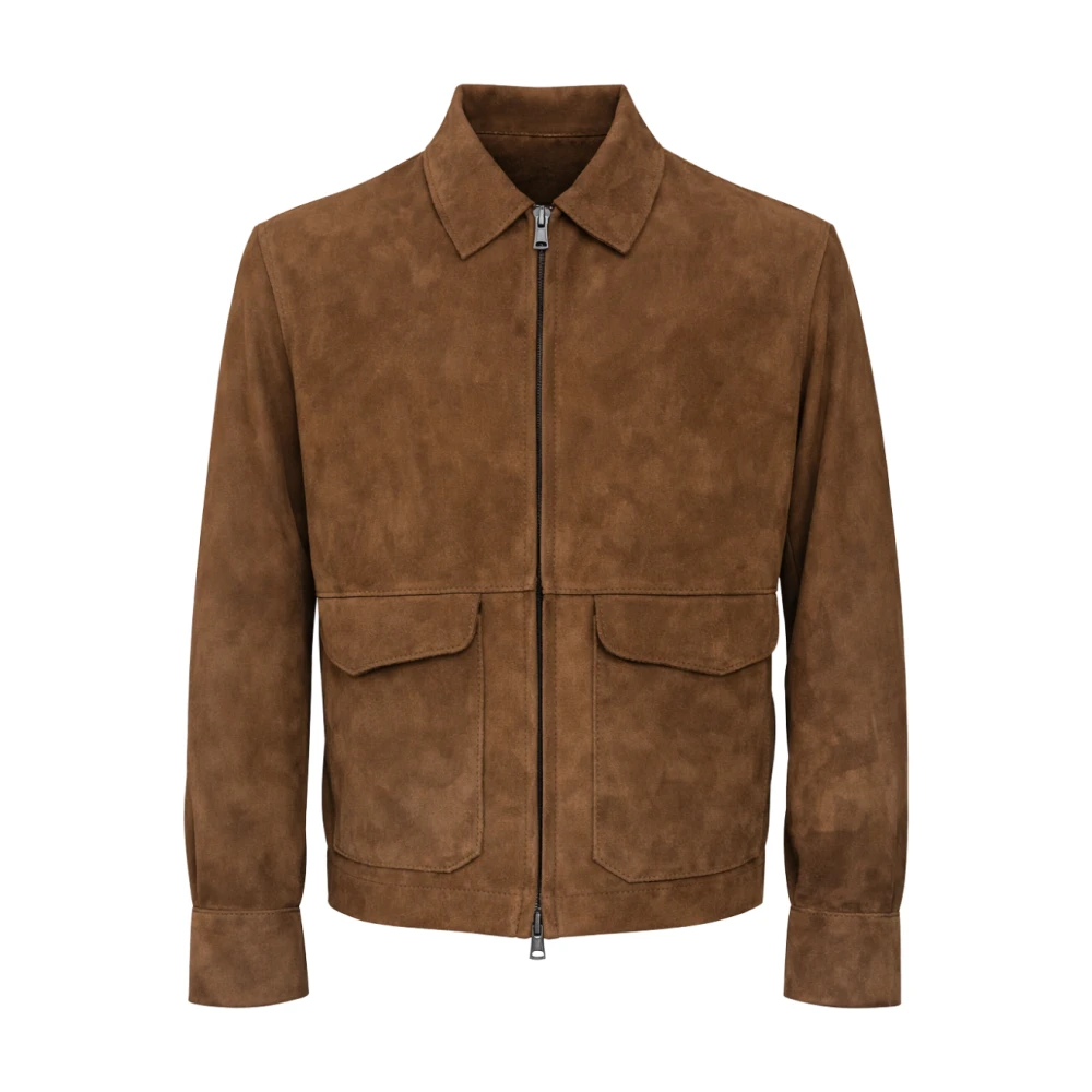 Franzese Collection Men's Brown Leather Jackets, 4XL, Stefano De Martino Jacket