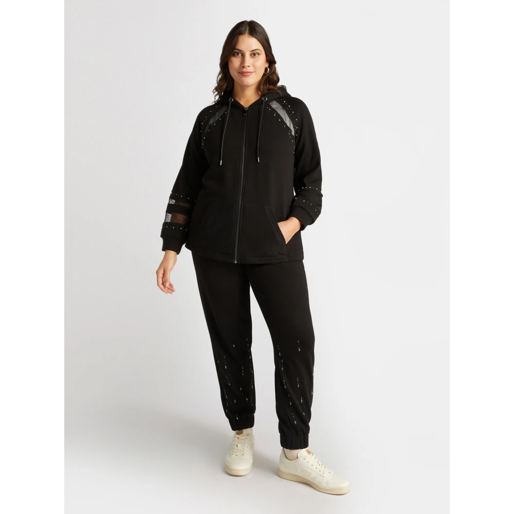 Fiorella Rubino Geborduurde hoodie Black Dames