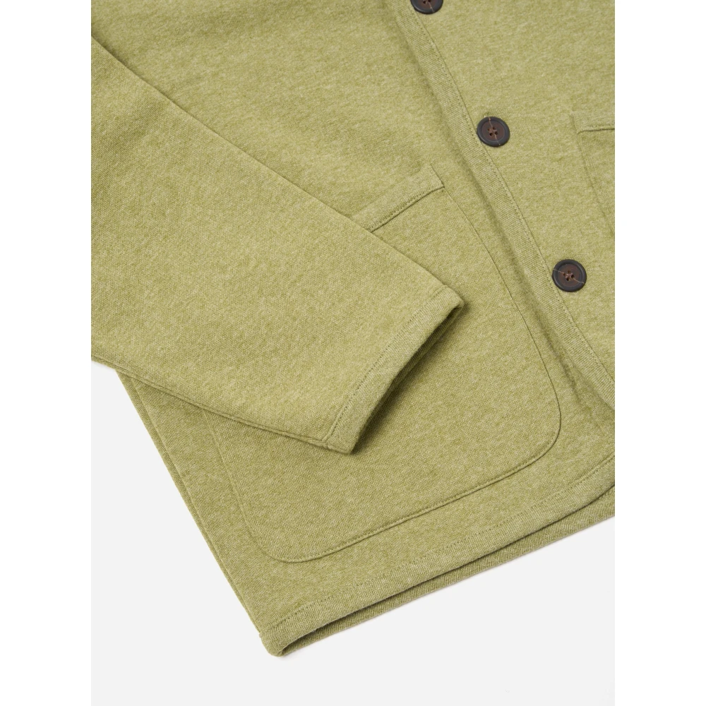 Universal Works Gezellige Shawl Kraag Katoenen Jas Green Heren