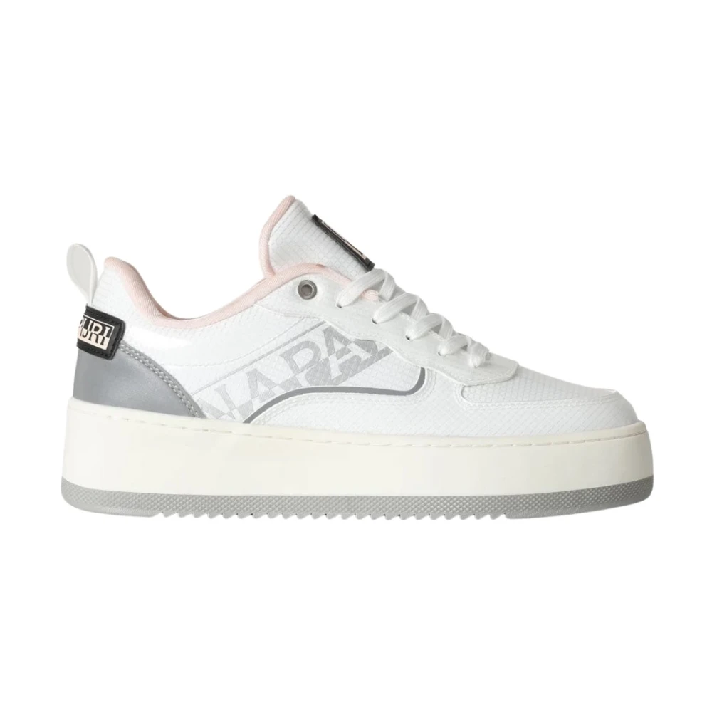 Napapijri River Sneakers met Zilveren Details Dames Schoenen Wit