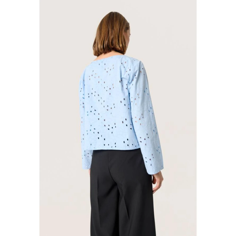 Soaked in Luxury Elegante Zijden Blouse Blue Dames