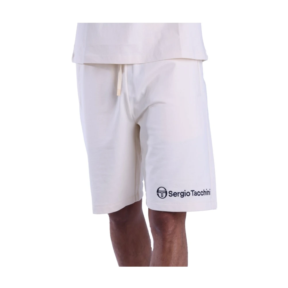 Sergio Tacchini 100% Katoenen Shorts Beige Straight Fit Beige Heren