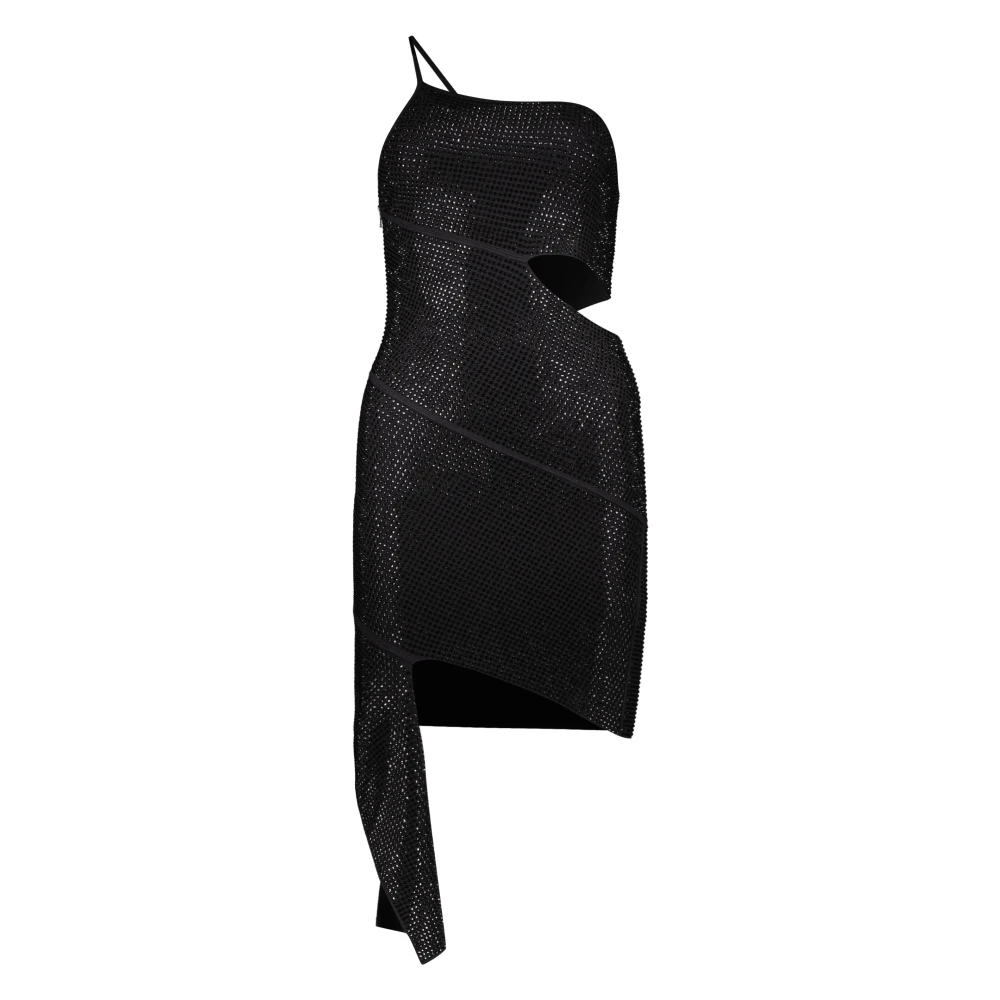 Andrea Adamo Asymmetrische Zoom Versierde Mini Jurk Black Dames