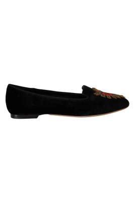 Sacred Heart Patch Slip On Flat Shoes