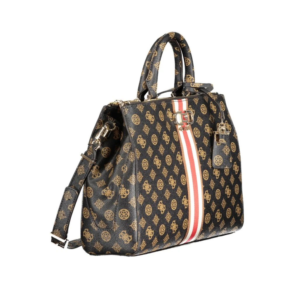 Guess Bruine Polyethyleen Handtas met Verstelbare Schouderriem Brown Dames
