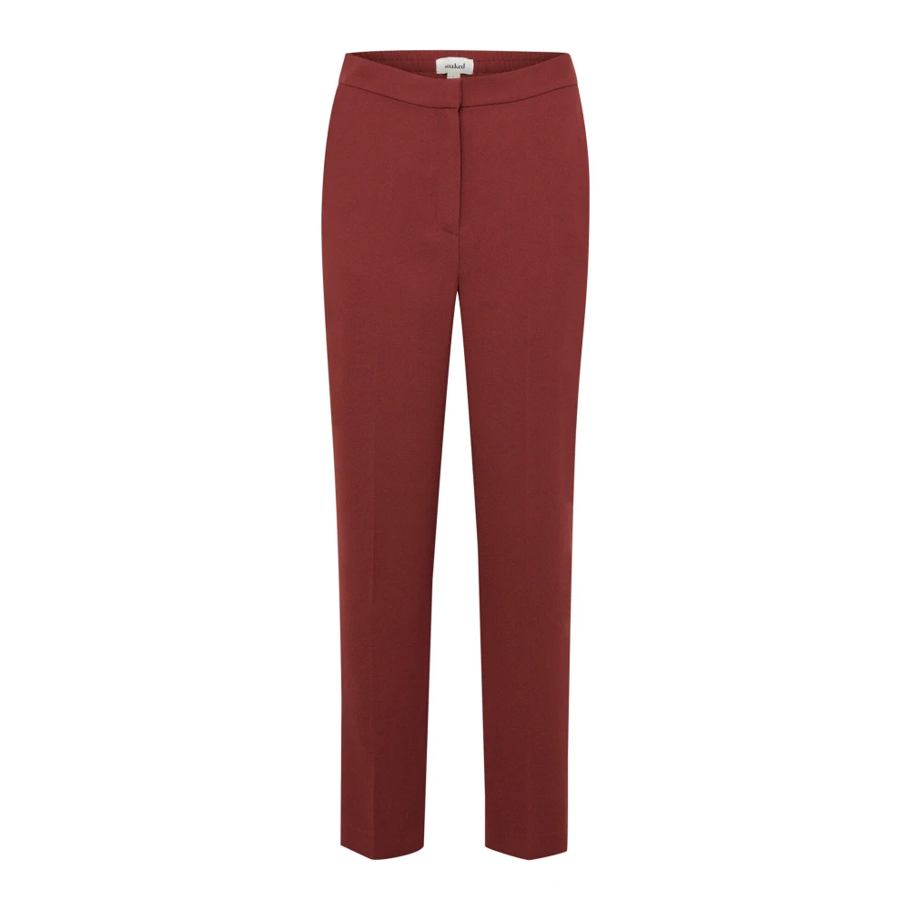 Soaked In Luxury Women's Brown Russet Suiting Trousers - Slim-Fit Trousers - Xs - Trousers