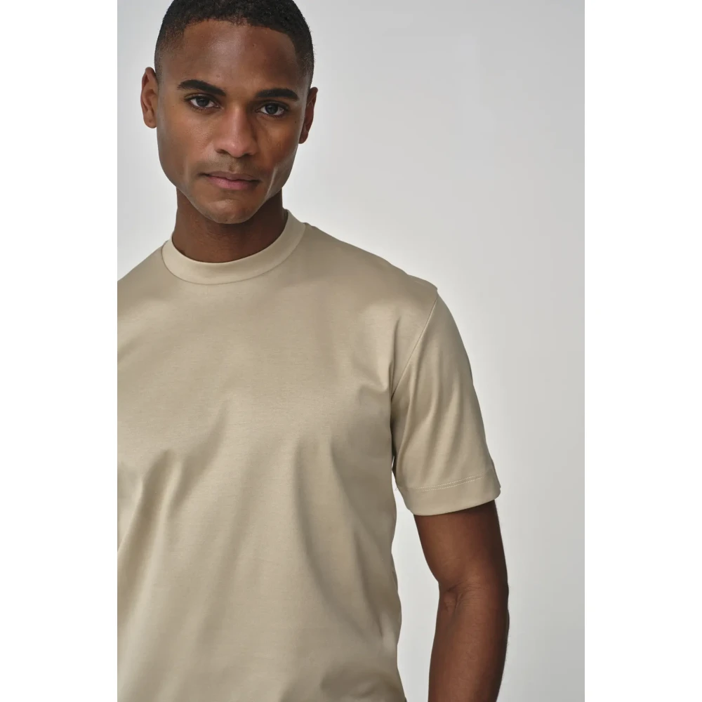 Valenza Interlock Supima Beige T-Shirt Beige Heren