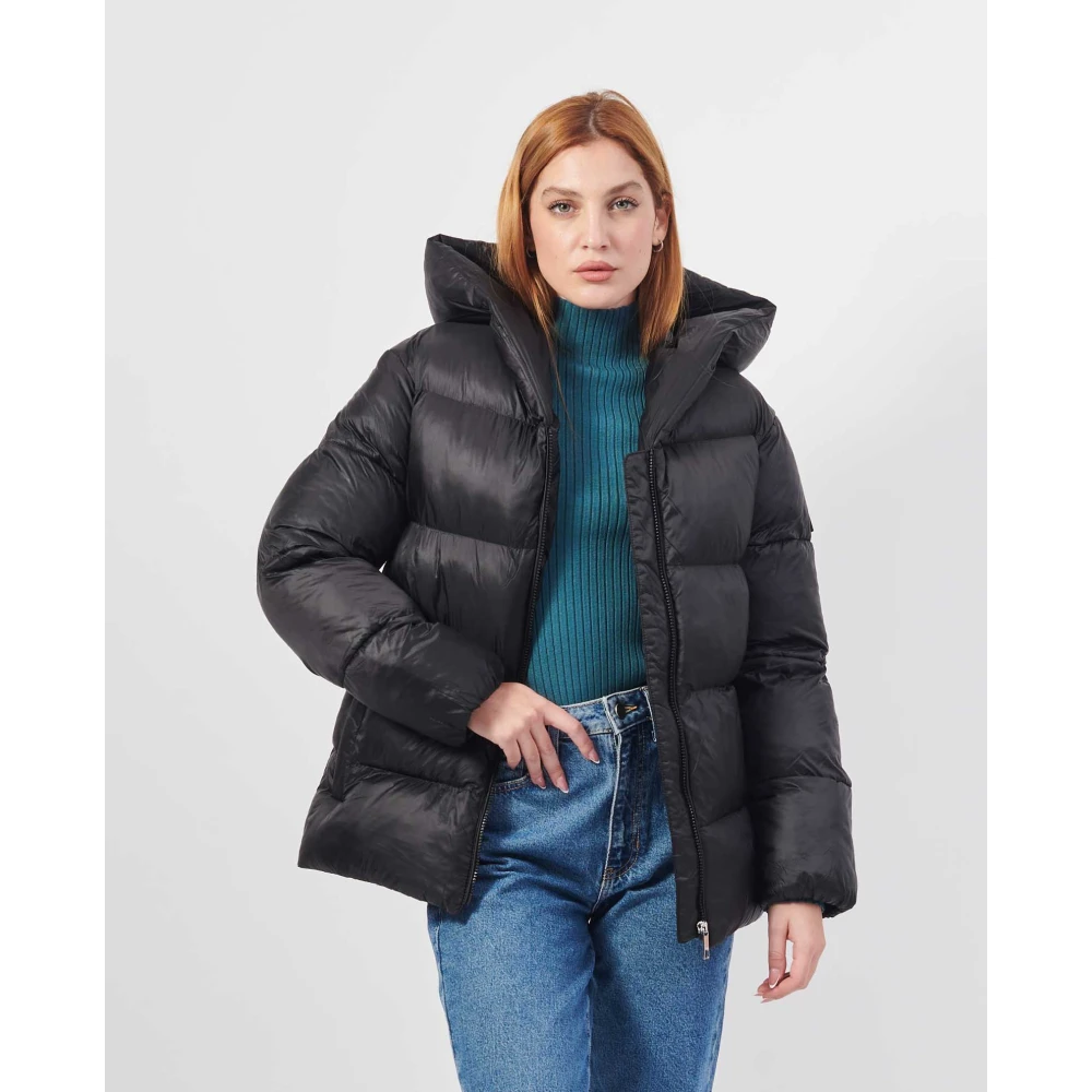 Hugo Boss Capuchon Pufferjas Black Dames