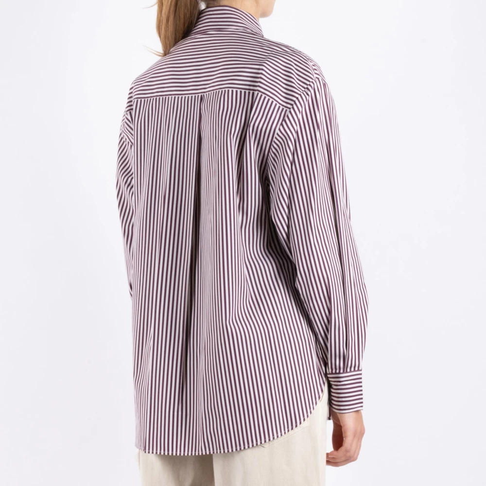 Isabel marant Zijdeblend Ivoor Rode Shirt Purple Dames
