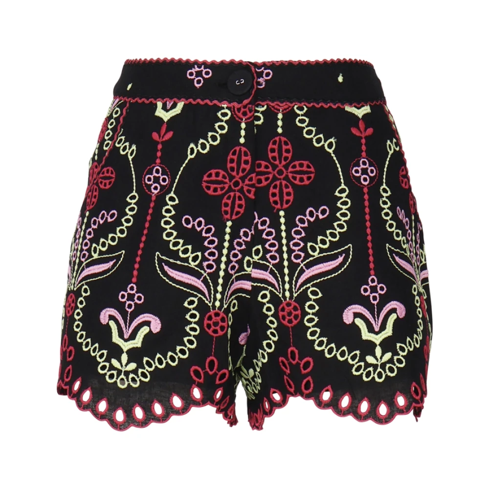 Charo Ruiz Ibiza Bloemen Geometrische Katoen Linnen Shorts Multicolor Dames