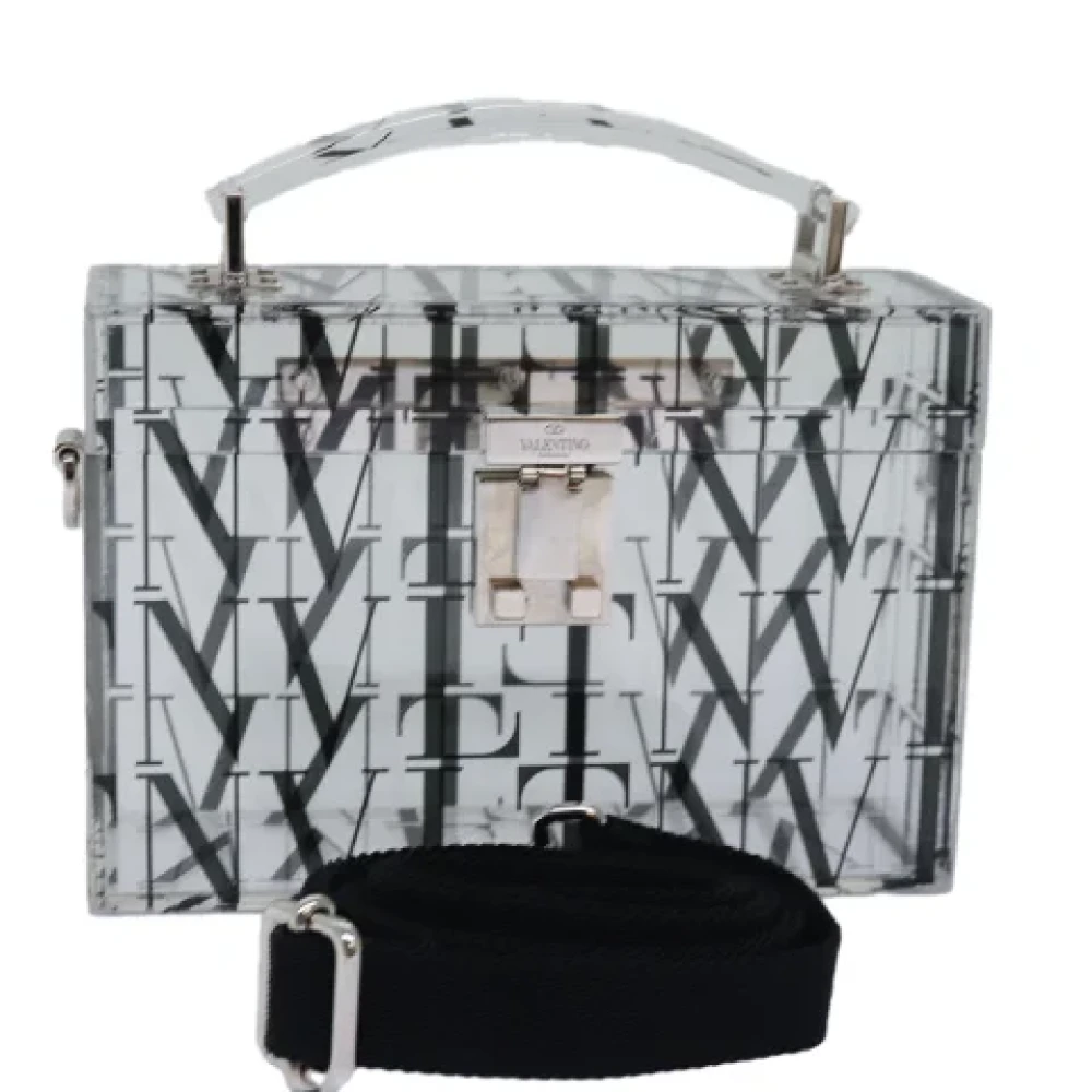 Valentino Vintage Pre-owned Plastic crossbody-bags Gray Dames
