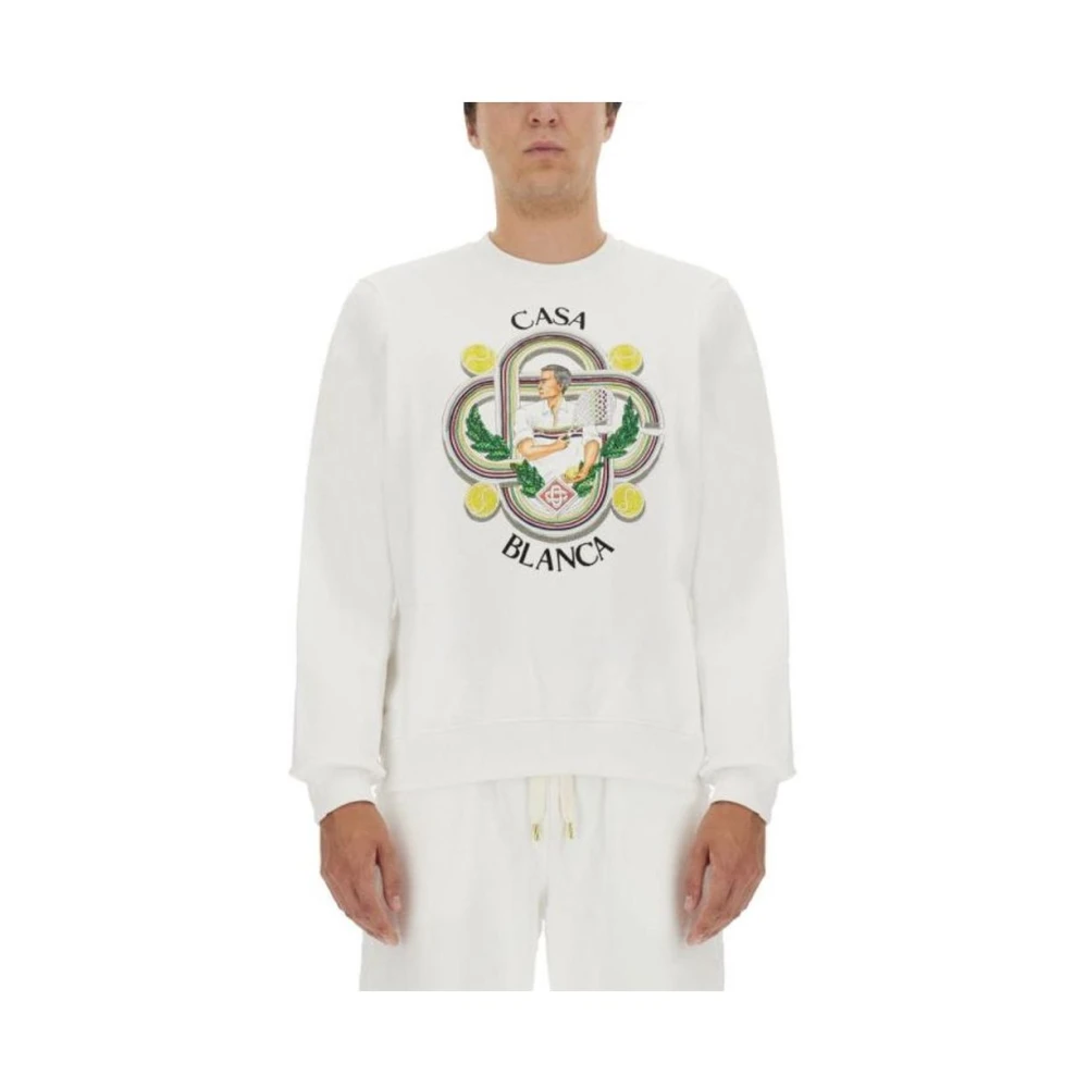 Casablanca Vit Hem Sweatshirt White, Herr