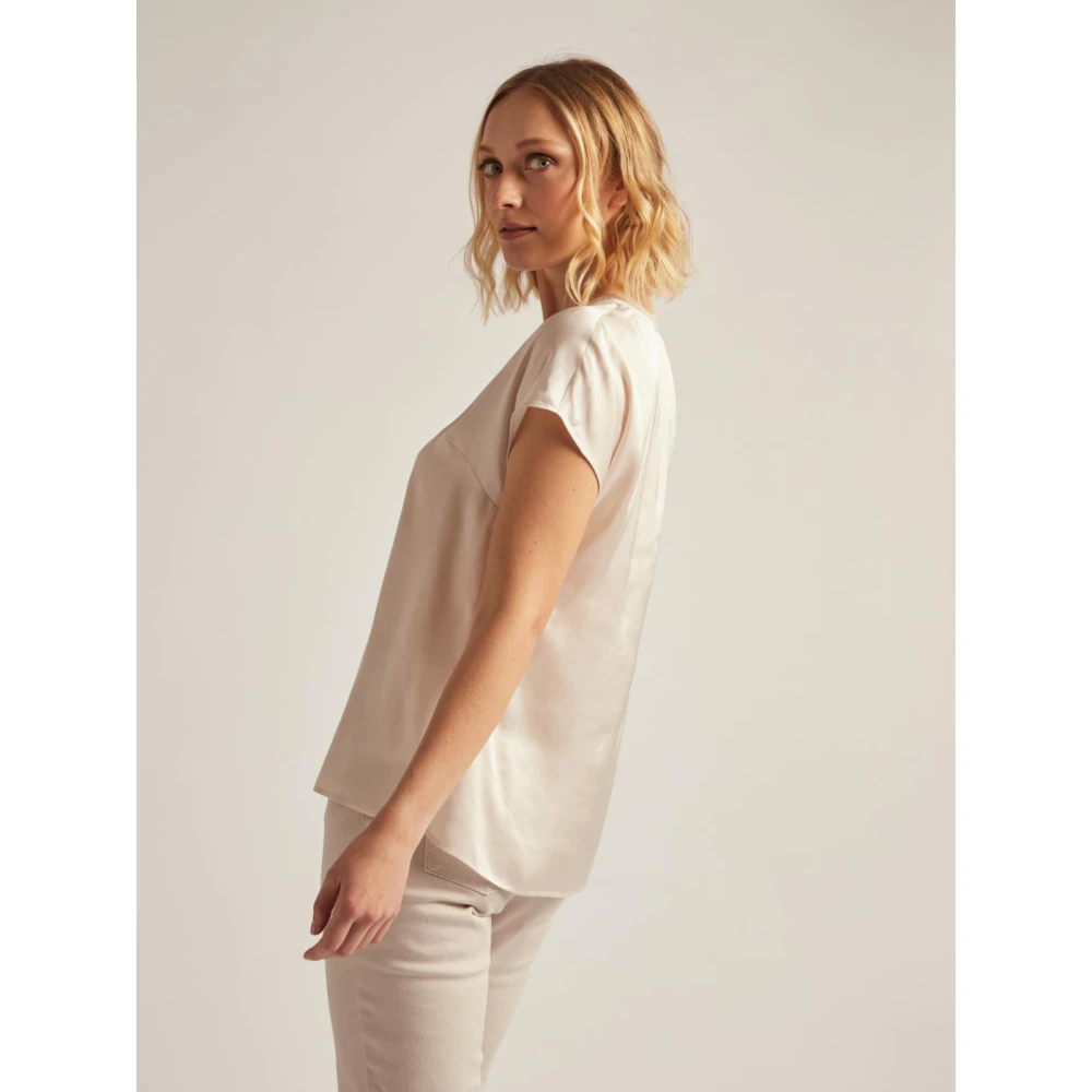 Elena Mirò Stijlvolle T-Shirt voor Vrouwen Beige Dames